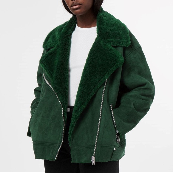 Topshop Jackets & Blazers - Weekday  Faux Fur Nora Moto Shearling Coat